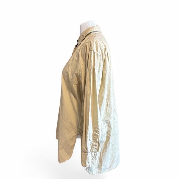 Nili Lotan Yorke Shirt Women’s Large Khaki Oversized Button Up Long Sleeve Top - Picture 3 of 6